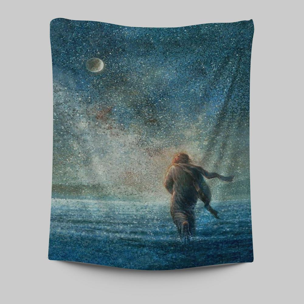 My Father&#39;s Creations Jesus And The Night Tapestry Prints - Jesus Christ Tapestry Art - Christian Wall Decor