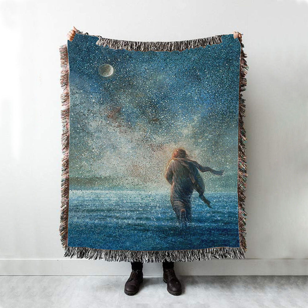 My Father&#39;s Creations Jesus And The Night Woven Blanket Prints - Jesus Christ Woven Blanket Art - Christian Boho Blanket