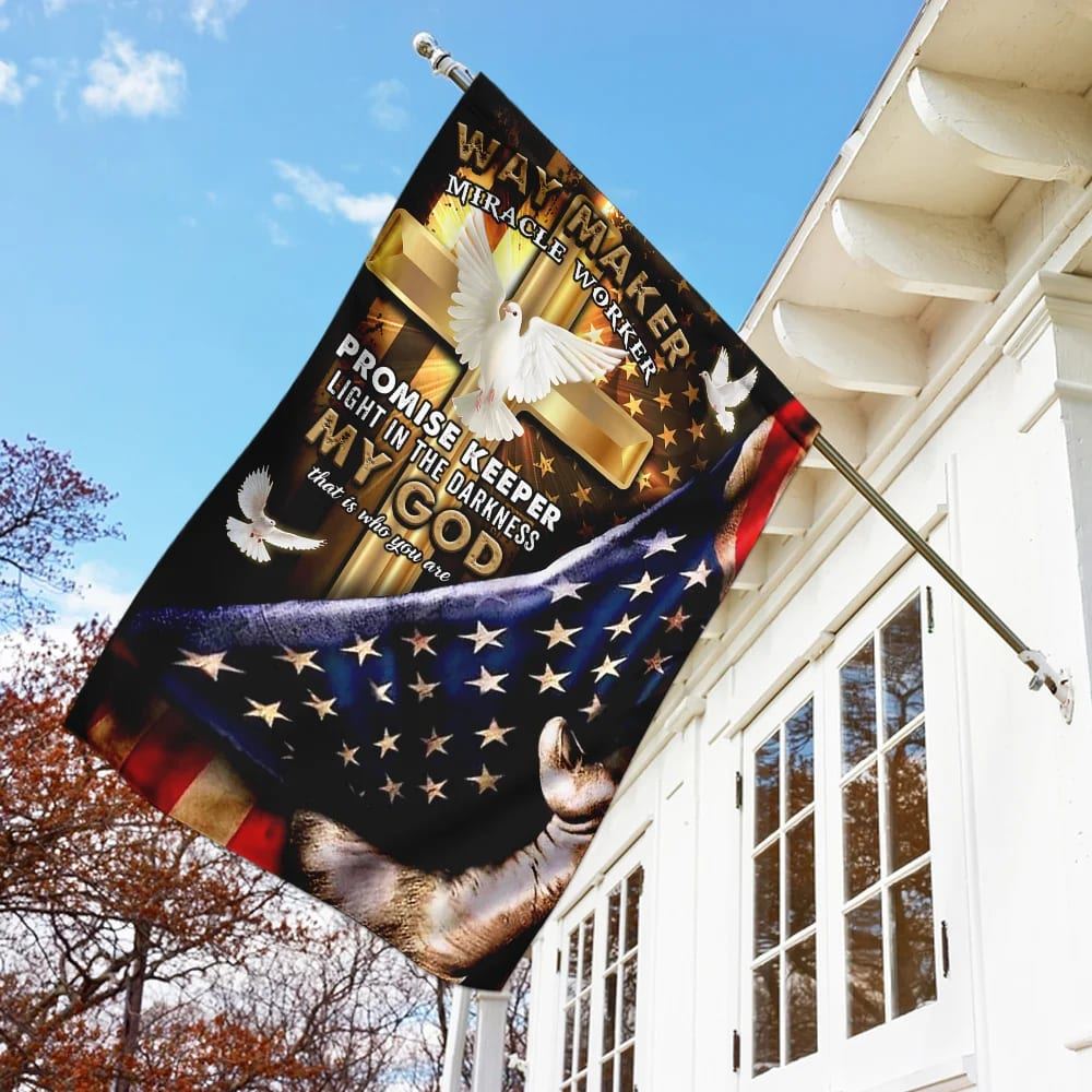 My God Way Maker Miracle Worker Christian Doves House Flags, Christian Flag, Scripture Flag, Garden Banner