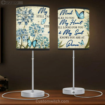 My Mind Still Talks To You Butterflies Large Table Lamp - Christian Table Lamp Prints - Religious Table Lamp Art