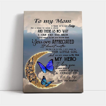 My Mom My Hero Canvas, Mother&#39;s Day Canvas Art, Gift For Mom, Birthday Gift, Mother&#39;s Day Wall Art