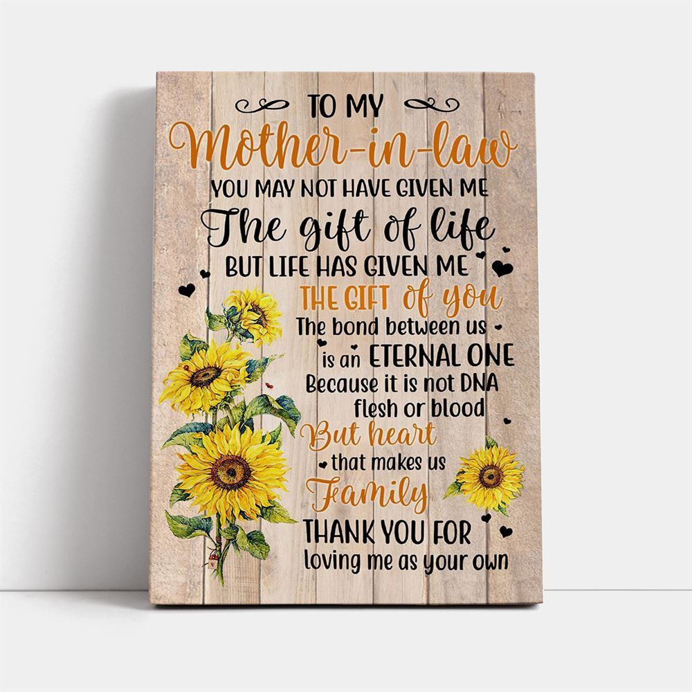 My Mother-In-Law Canvas, Mother&#39;s Day Canvas Art, Gift For Mom, Birthday Gift, Mother&#39;s Day Wall Art