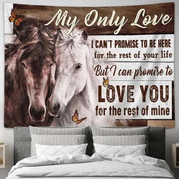 My Only Love I Can&#39;t Promise To Be Here For The Rest Of Your Life Couple Horse Tapestry Prints - Christian Wall Art - Religious Home Decor