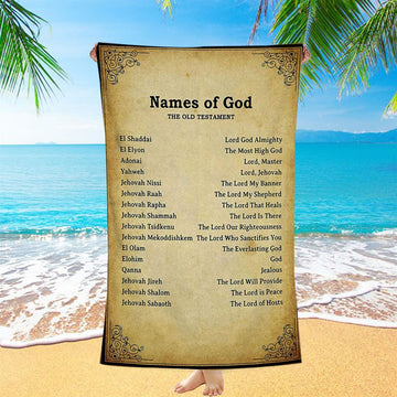 Names Of God Beach Towel - The Old Testament - Christian Beach Towel Decor