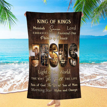 Names Of Jesus Warrior Of God Beach Towel - Inspirational Beach Towel - Christian Beach Towel
