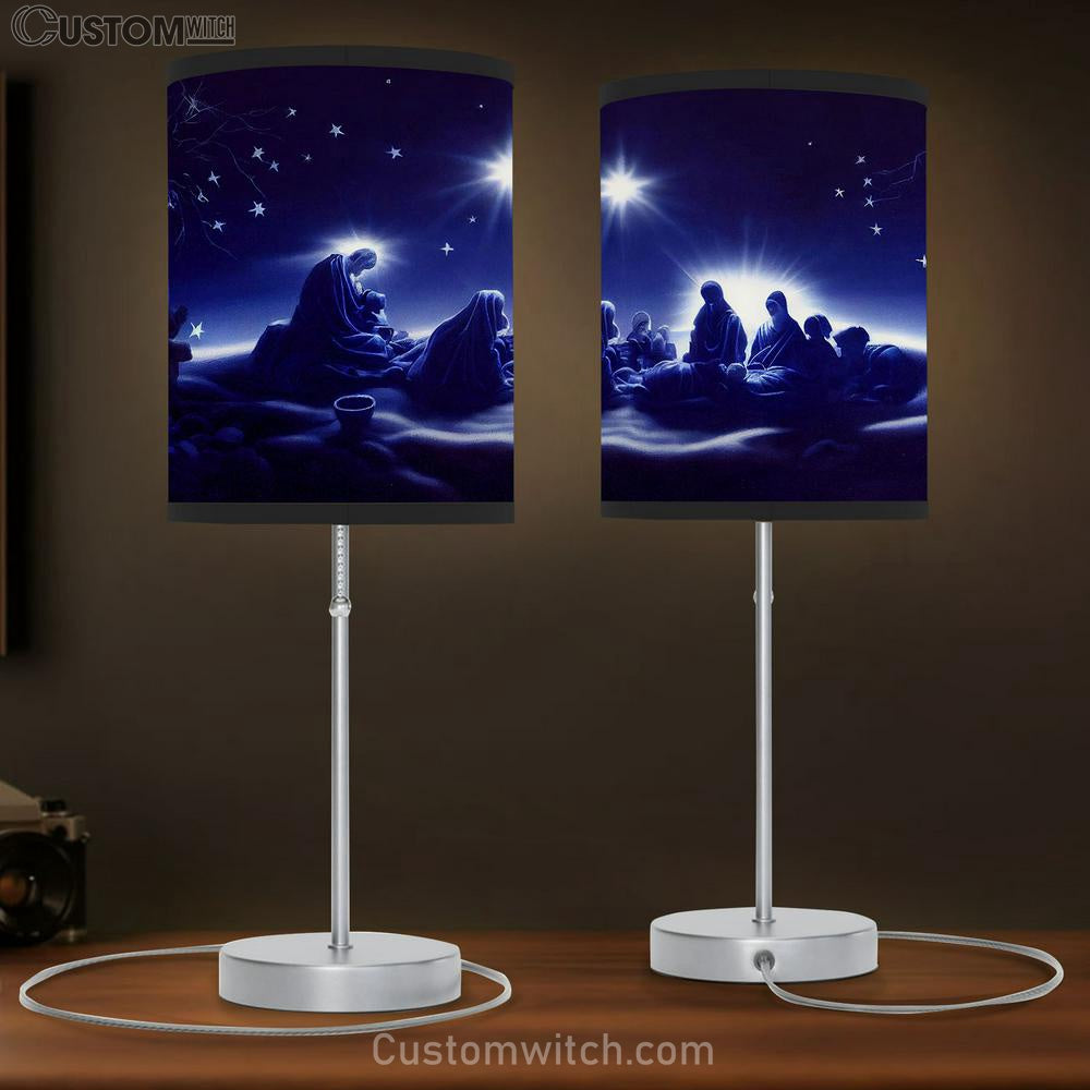 Nativity Scene Christian Christmas Table Lamp Pictures - Faith Art - Christian Table Lamp Gift Decor