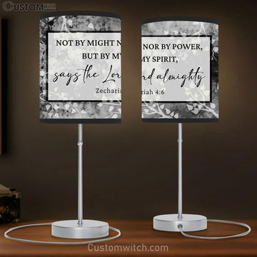 Not By Might Nor By Power But By My Spirit Zechariah 46 Lamp Gift Table Lamp - Christian Lamp Gift Decor - Scripture Table Lamp Prints