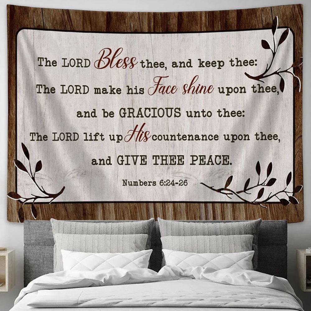 Numbers 624-26 The Lord Bless Thee And Keep Thee Tapestry Art - Scripture Tapestry Prints - Christian Wall Art