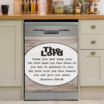 Numbers 624 26 The Lord Bless You And Keep You Rustic Farmhouse Dishwasher Cover, Christian Dishwasher Wrap, Religious Kitchen Decoration