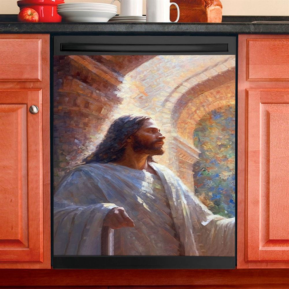 Oil Painting Of Jesus Teaching In The Temple Dishwasher Cover, Jesus Dishwasher Wrap, Christian Kitchen Decoration
