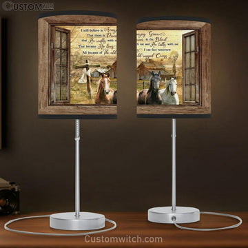 Old Barn Horses I Still Believe In Amazing Grace Lamp Gift Table Lamp - Christian Bedroom Decor - Gifts For Horse Lovers