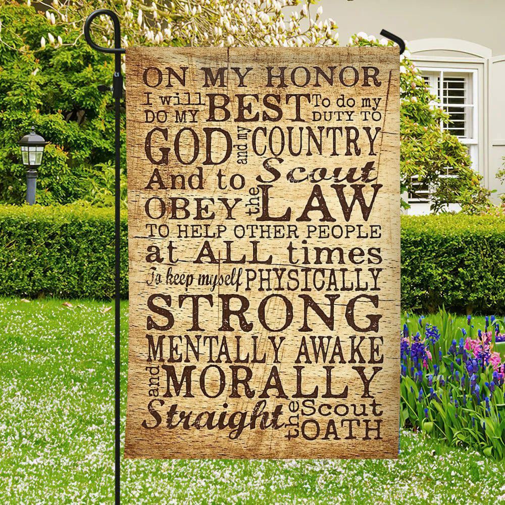 On My Honor I Will Do My Best Flag, Christian&#39;s Flag, Garden Decor, Garden Flag Stand, Christian Flag, Scripture Flag, Garden Banner