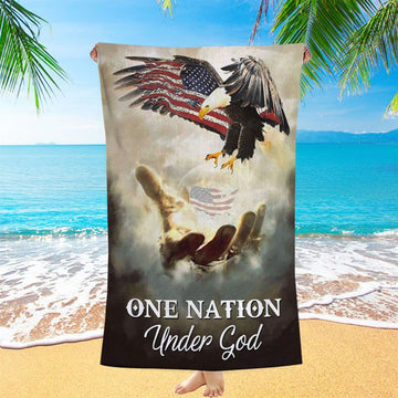 One Nation Under God Beach Towel - Bible Verse Beach Towel - Scripture Beach Towel