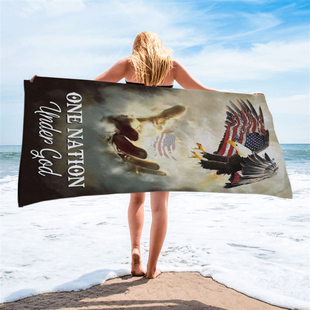 One Nation Under God Beach Towel - Bible Verse Beach Towel - Scripture Beach Towel