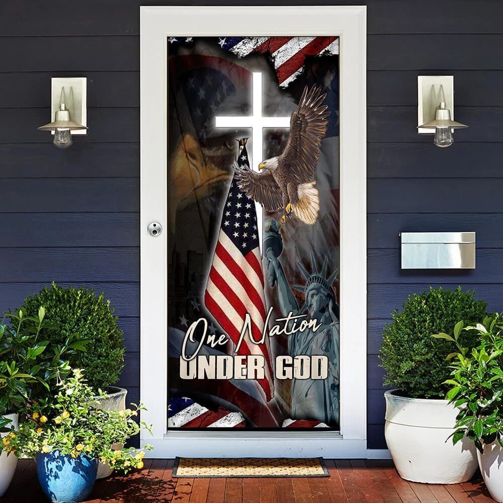 One Nation Under God Door Cover, Christian Door Decor, Door Christian Church, Christian Door Plaques