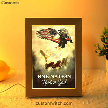 One Nation Under God Frame Lamp Prints - Bible Verse Decor - Scripture Art