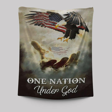 One Nation Under God Tapestry Prints - Bible Verse Wall Decor - Scripture Wall Art