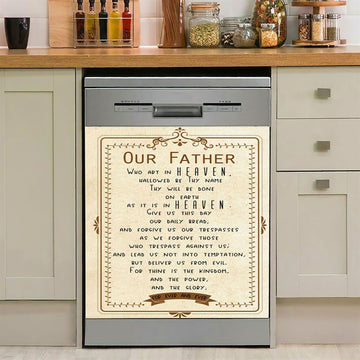 Our Father Who Art In Heaven Dishwasher Cover, Religious Dishwasher Wrap, Christian Kitchen Decoration