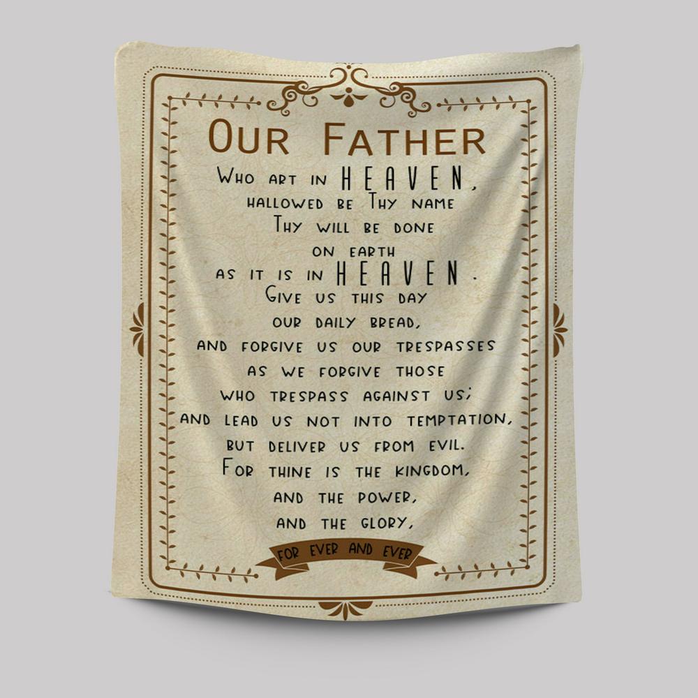 Our Father Who Art In Heaven Tapestry Wall Art - Religious Wall Tapestry - Christian Wall Decor