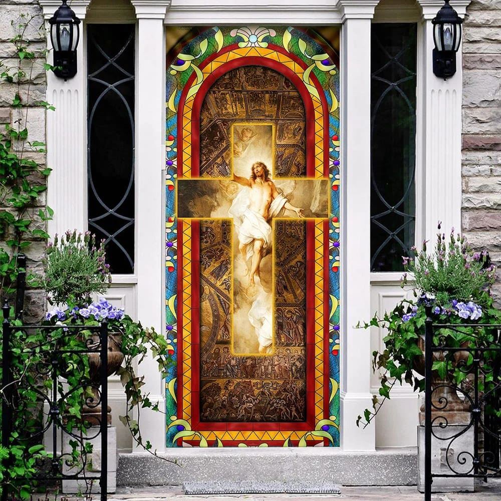 Our Savior Jesus Christ Cross Door Cover, Christian Door Decor, Door Christian Church, Christian Door Plaques