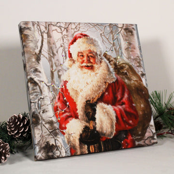 Birch Forest Santa Pizazz Print with Dazzling Crystals