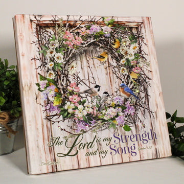 Spring Wreath Pizazz Print with Dazzling Crystals