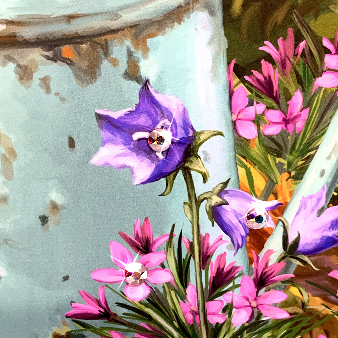 Sunflower Garden Pizazz Print with Dazzling Crystals