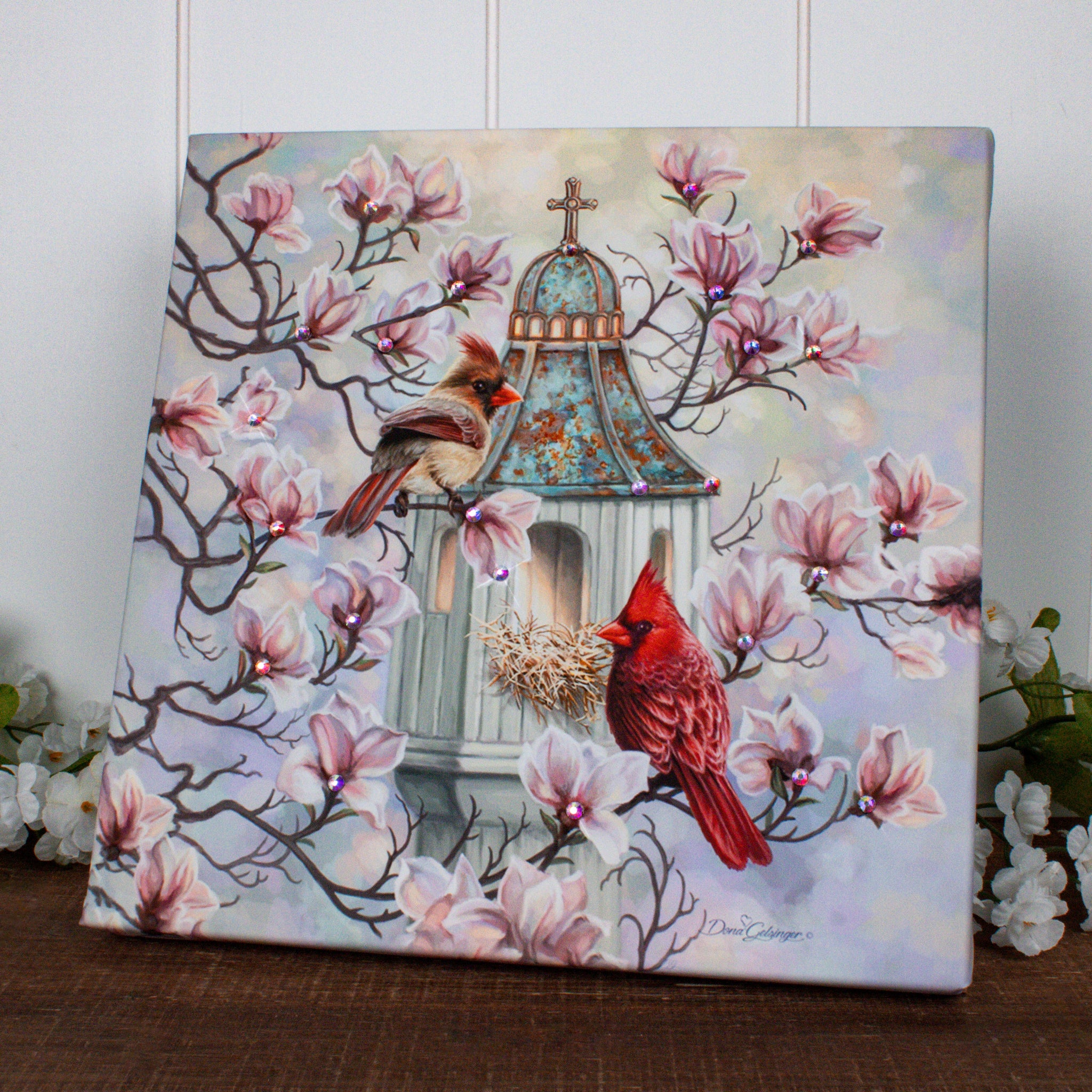 Spring Morning Pizazz Print with Dazzling Crystals