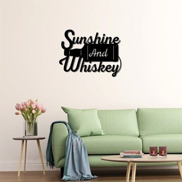 Personalized Sunshine And Whiskey Metal Sign, Metal Whiskey Decor, Non Rust Metal Sign, Bar Sign, Decoration Patio Sign, Pool Side Decor