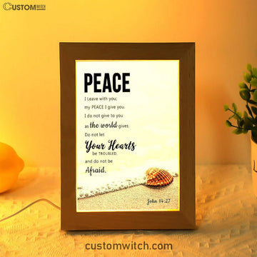 Peace I Leave With You - John 14 27 Frame Lamp Art - Christian Night Light Decor