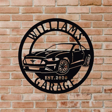 Personalization Ford Mustang Metal Sign, Garage Sign, Car Sign, Cut Metal Sign, Metal Wall Decor, Wall Hanging Art, Home Decor Sign