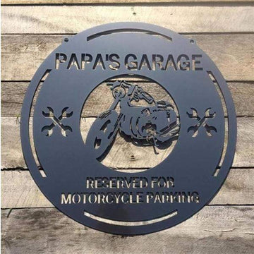 Personalization Garage Motorcycle Sign, Cut Metal Sign, Metal House Sign, Metal Wall Decor, Wall Hanging Art, Home Decor Sign