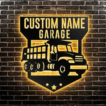 Personalization Garage Sign Metal Wall Art, Led Lights Workshop Metal Sign, Metal Wall Decor, Wall Hanging Art, Home Decor Sign