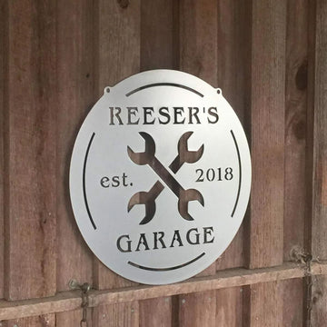 Personalization Metal Garage Or Tool Shed Sign, Cut Metal Sign, Metal House Sign, Metal Wall Decor, Wall Hanging Art, Home Decor Sign