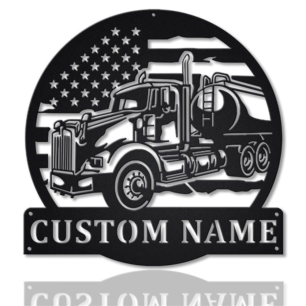 Personalization US Tanker Truck Metal Sign, Led Lights US Tanker Truck Metal Sign, Metal Wall Decor, Wall Hanging Art, Home Decor Sign