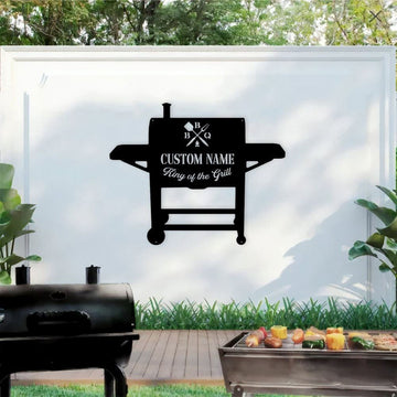 Personalized Backyard Bar &amp; Grill Metal Wall, Kitchen Metal Sign, Bbq Outside Wall Decor, Metal Grill Sign Decor