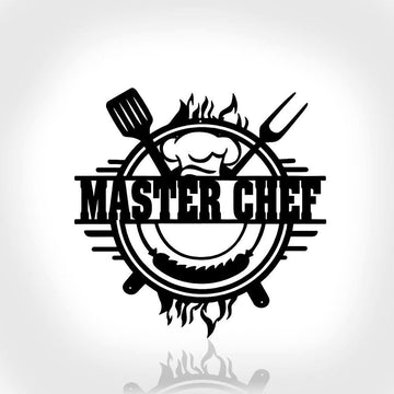 Personalized Backyard Bar &amp; Grill Metal Wall, Patio Metal Sign, Bbq Outside Decor, Master Cheff Sign