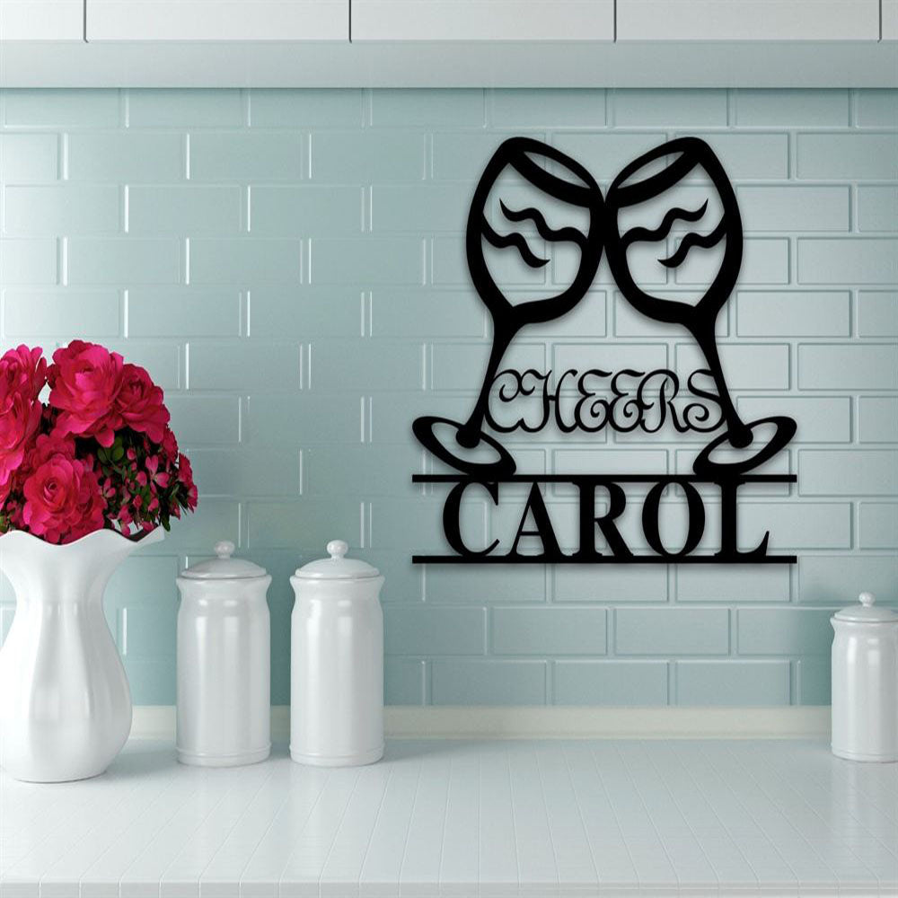 Personalized Bar Metal Sign, Wine Bar Sign, Wine Lover Decor Kitchen Decor, Wine Dining Home Decor, Unique Bar Decoration Signs
