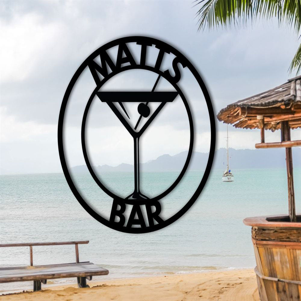 Personalized Bar Theme Metal Sign, Bar Theme Sign, Drink Sign, For Bar Martini Lover Gift