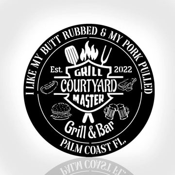 Personalized Bbq Bar Metal Sign, Bar &amp; Grill Sign, Funny Bbq Bar Signs, Dad's Bbq Signs, Grill Master Patio Sign, Outdoor Kitchen Sign