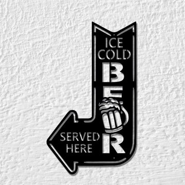 Personalized Beer Metal Sign, Wall Decor Cold Beverage Sign, Outdoor Patio Decoration, Beer Fridge Sign, Mancave Bar Sign Metal