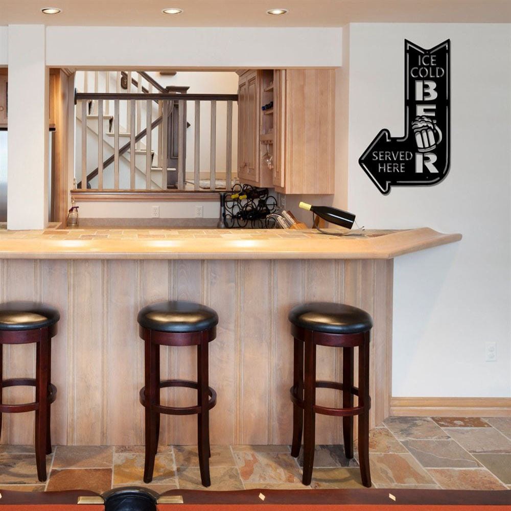 Personalized Beer Metal Sign, Wall Decor Cold Beverage Sign, Outdoor Patio Decoration, Beer Fridge Sign, Mancave Bar Sign Metal