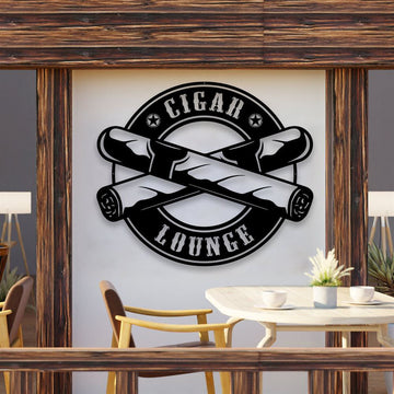 Personalized Cigar Lounge Sign, Cigar Bar Sign, Groomsmen Gift, Smoking Room Decor, Cigar Bar Sign, Rustic Bar Signs
