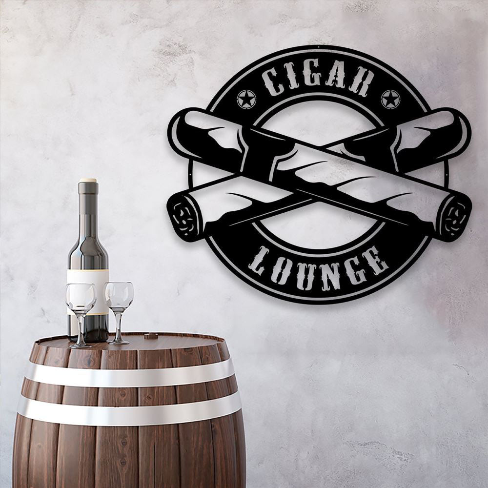 Personalized Cigar Lounge Sign, Cigar Bar Sign, Groomsmen Gift, Smoking Room Decor, Cigar Bar Sign, Rustic Bar Signs