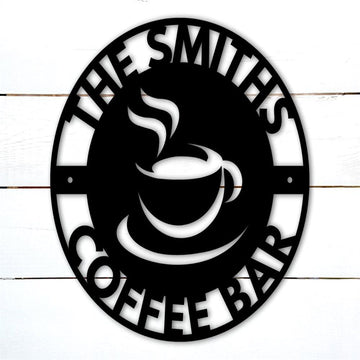 Personalized Coffee Bar Metal Sign, Coffee Bar Decor, Kitchen Sign, Coffee Sign, Kitchen Wall Decor, Coffee Bar Ideas Metal