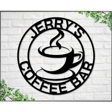 Personalized Coffee Bar Metal Sign, Coffee Sign, Metal Coffee Sign, Coffee Wall Art, Coffee Decor, Coffee Station Sign