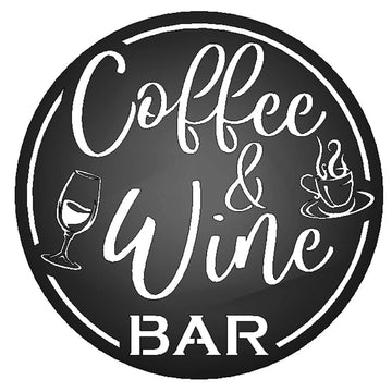 Personalized Coffee &amp; Wine Bar Round Metal Sign, Home Wall Decor, Kitchen Wall Steel Sign