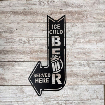 Personalized Cold Beer Sold Here Metal Sign, For Your Man Cave Wet Bar Basement Or Garage