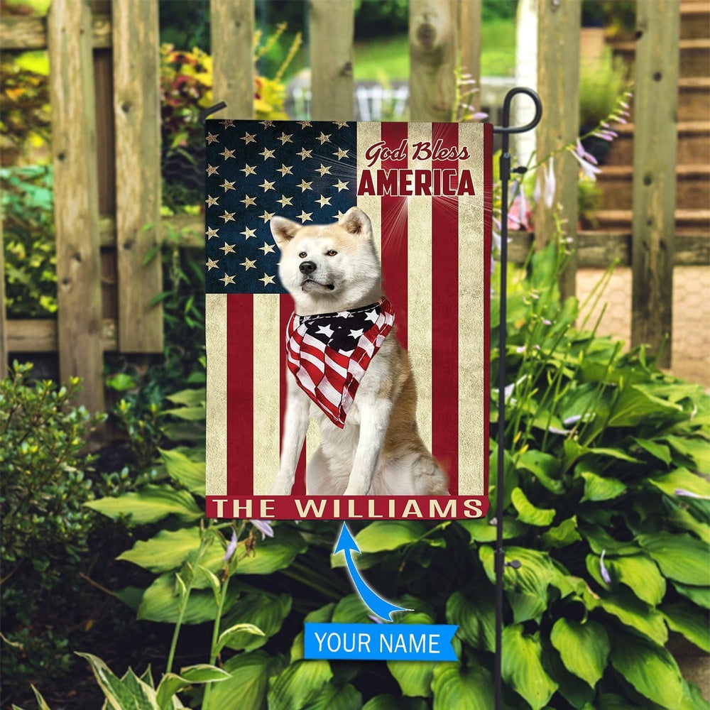 Personalized Dog Flags, Akita God Bless America Flag, Dog Flag For House, Garden Flags Dogs, Dog House Flags