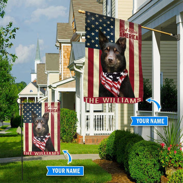 Personalized Dog Flags, Australian Kelpie God Bless America Flag, Dog Flag For House, Garden Flags Dogs, Dog House Flags